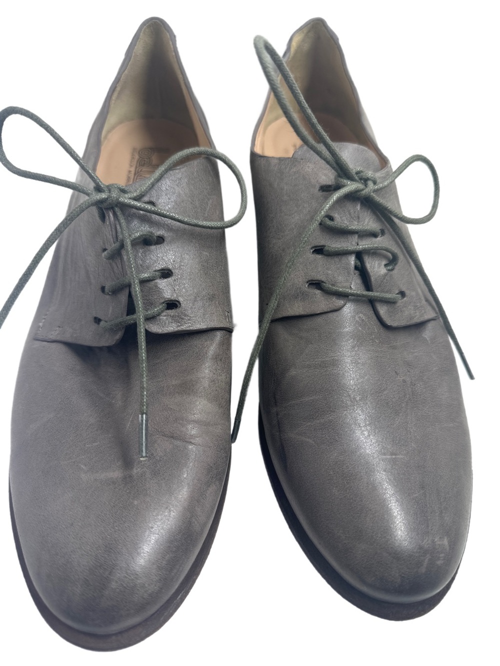 Belle by Sigerson Morrison WOMEN’S Gray Leather Block Heel Oxfords SIZE 10B